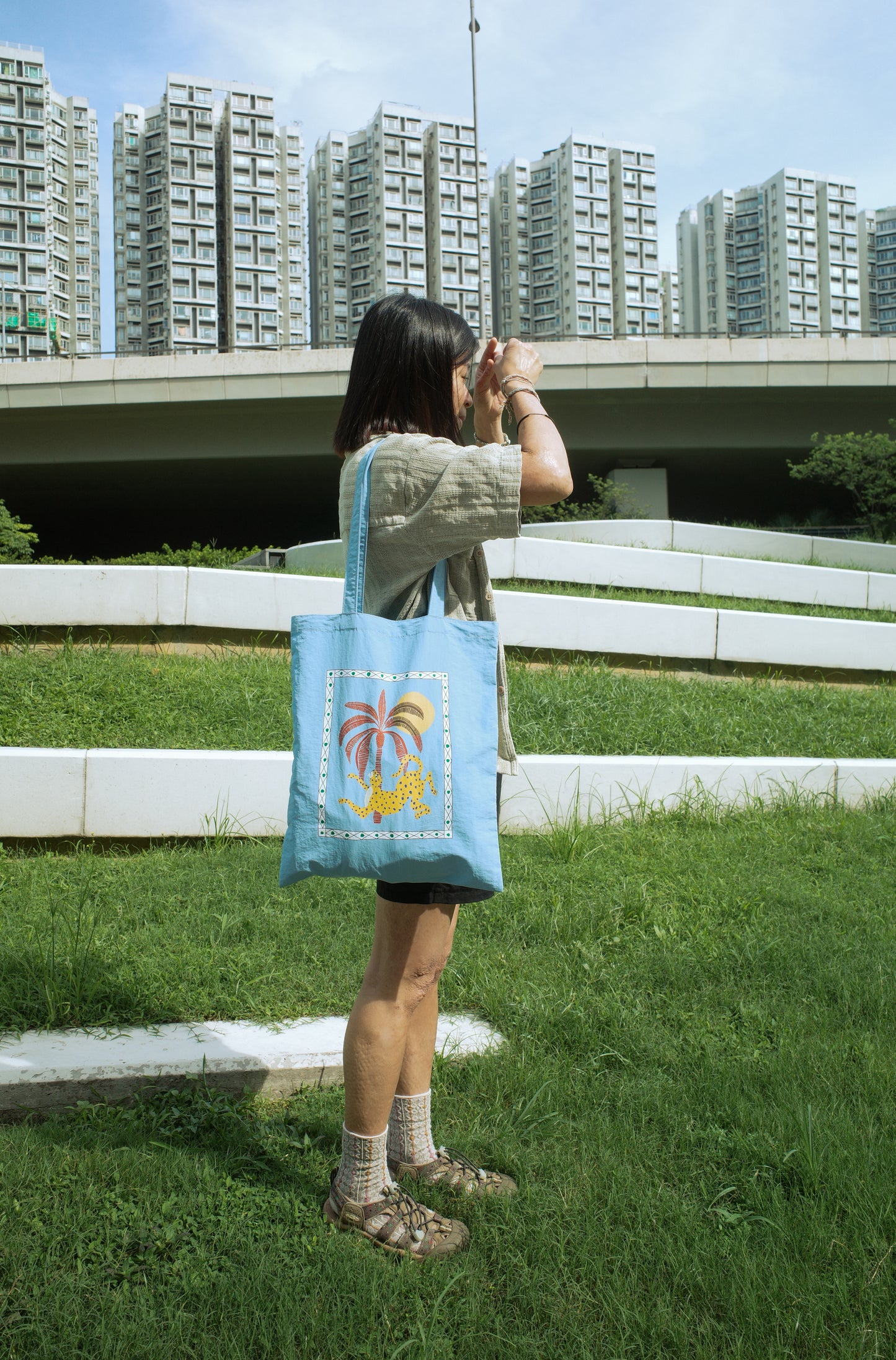 椰子樹豹豹 / 小鱷魚 尼龍日常單肩袋