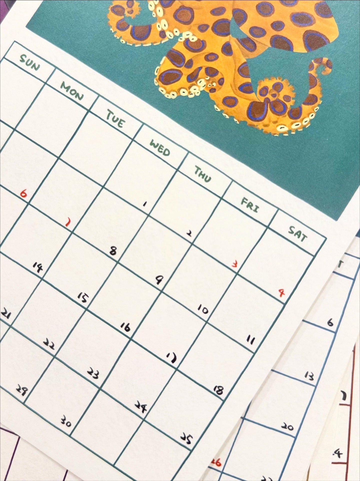 2026 木底座月曆
