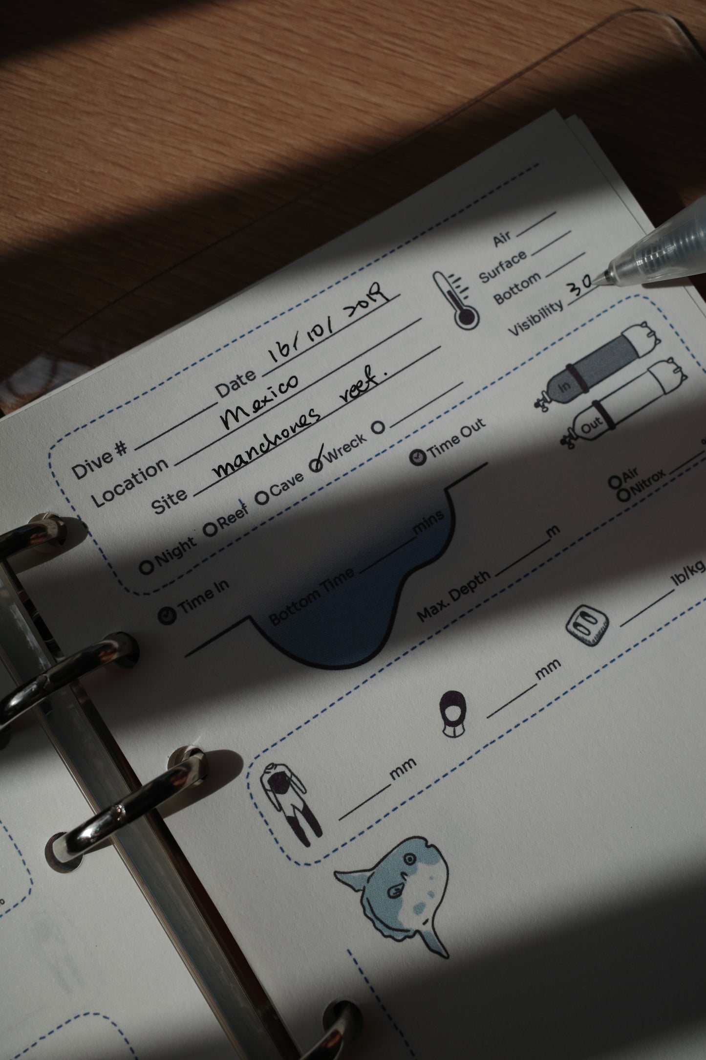 海洋元素 note book / dive logbook
